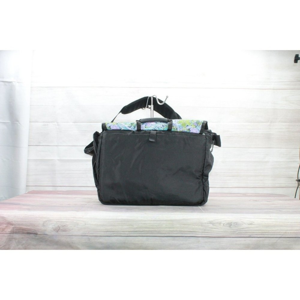 LL Bean Multicolor Canvas Floral Messenger Laptop School Bag - Picture 2 of 8